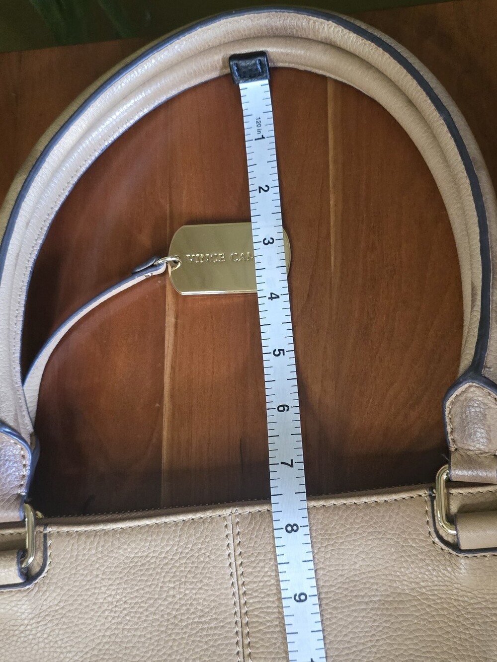 Vince Camuto Leather Suede Tan Mikey Tote Large - Picture 8 of 11